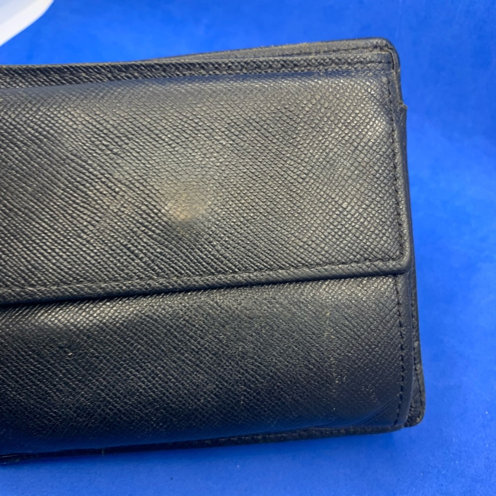 🔥 Vintage Burberry black leather Wallet haymarket checkered interior Rare - Picture 8 of 14